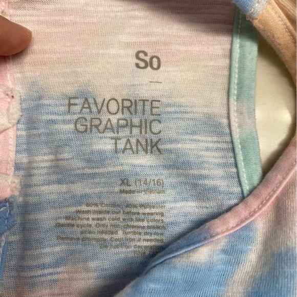 So Unicorn Sleeveless Tie-Dye Tank Top XL 14/16 - Picture 8 of 10
